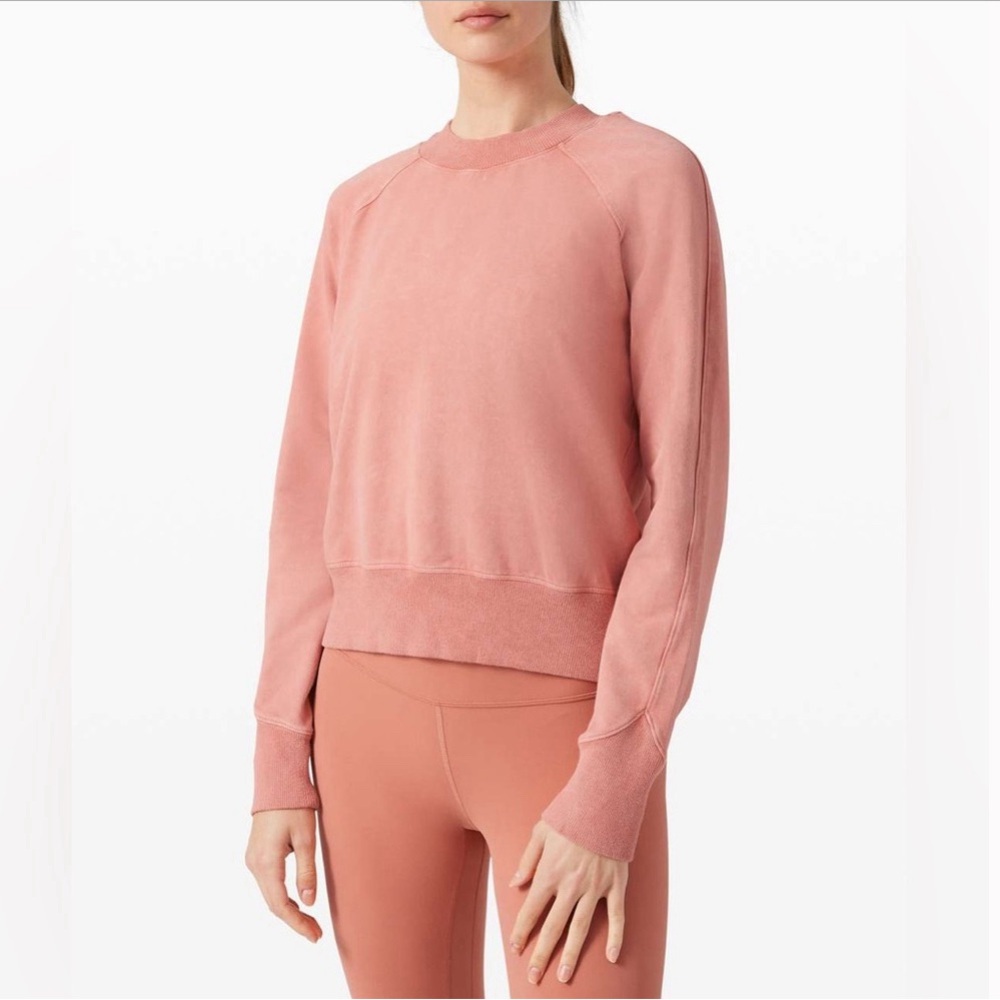 Lululemon Acid Rubber Dye Rustic Coral Ready to Roll Crew Size 4